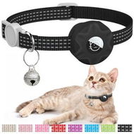 Detailed information about the product Black-AirTag Cat Collar,Reflective GPS Cat Collar with AirTag Holder and Bell,Lightweight Tracker Cat Collars for Cats Dogs(not included AirTag)