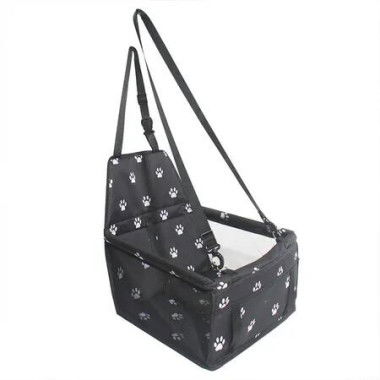 Black Footprint Pattern Pet Single Car Mat Dog & Cat Safety Seat Backseat Bed, Anti-Dirty & Waterproof Perfect for Travel