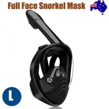 Black Full Face Snorkel Mask Swimming Breath Dry Diving Goggle Scuba Glass Anti-Fog AU L