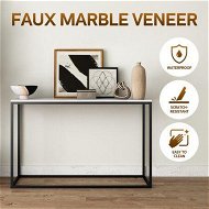 Detailed information about the product Black Hall Console Table Entrance End Sofa TV Shelf Plant Flower Stand Faux Marble