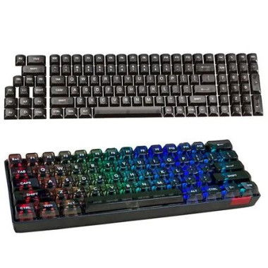 Black HighTransparency Keycaps OEM Height Transparent Ice Crystal Full Set Mechanical Keyboard 61 Key 87 Key 98 Key 104 Key