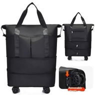 Detailed information about the product Black Large Capacity Travel Bag Waterproof Expandable Universal Wheels 3 Pockets Free Password Lock Dry & Wet Separation