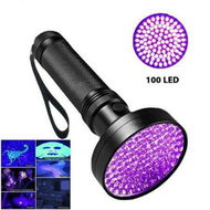 Detailed information about the product Black Light Flashlight 100 LED Lamp Blacklight Inspection Pet Urine & Stains 385-395nm LEDs Spot Counterfeit Money Leaks.