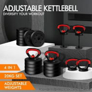 Detailed information about the product BLACK LORD Kettlebell Set 20kg Adjustable Weight Lifting Dumbbell Push Up Gym