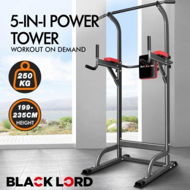 Detailed information about the product BLACK LORD Power Tower Chin Up Push Pull Up Knee Raise Weight Bench Gym Station