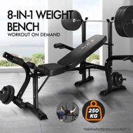 Detailed information about the product Black Lord Weight Bench 8in1 Press Multi-Station Fitness Home Gym Equipment Flat Bench