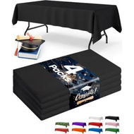 Detailed information about the product Black Plastic Table Cloth Rectangle Table 4 Pack,2.7m Ã— 1.3m Tablecloth for 1.8m Tables,Table Cloth for Disposable Use,Table Cover
