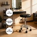 Black Round Salon Stool Adjustable Rolling Swivel Barber Hairdressing Chair Gas Lift PU Leather Seat Wheels for Hair Spa Massage Tattoo Work Nail Shop. Available at Crazy Sales for $39.95