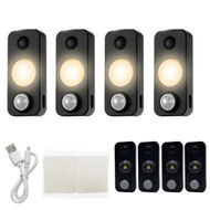 Detailed information about the product Black Shell 4 Pack Warm Light LED Smart Night Light Ideal For Various Home Settings Including Bedrooms Corridors Wine Cabinets Wardrobes