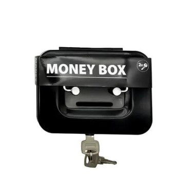 Black Small Storage Coin Box with Key Creative Portable Bank