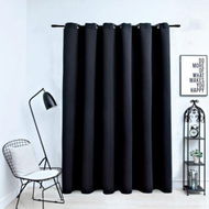 Detailed information about the product Blackout Curtain With Metal Rings Black 290x245 Cm