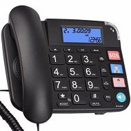 Detailed information about the product (Black)Senior Telephone Landline Phone with Hearing Aid Function, Big Button for Elderly with Backlight Display/Mute/Pause/Redial,for Alzheimer