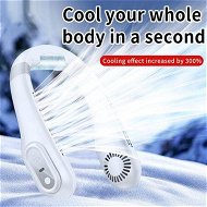 Detailed information about the product Bladeless Hanging Neck Fan Led Digital Display 3000Mah Portable Fan Type-C Usb Charging 3-Speed Wind Mute 5V 2.5W For Summer Color White