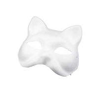 Detailed information about the product Blank White Paper Cat Masks for Hand Painting and Customization (Pack of 3)