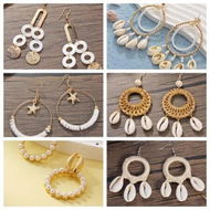 Detailed information about the product Blind Box 2Pairs Handmade Pierce Earrings Creative Bohemian Chandelier Teardrop Bead Dangle Drop Earrings Ethnic Gypsy Tassel Hoops