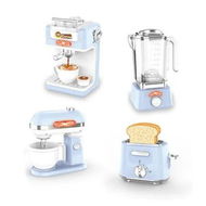 Detailed information about the product Blue 4 In 1 Kitchen Toy Set Coffee Maker Bread Maker Egg Beater Juicer Small Appliance Toy Set Suitable For Aged 3 And Up