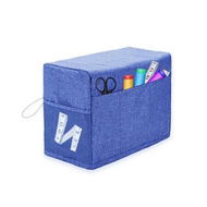 Detailed information about the product Blue 46*32*21cm Foldable Sewing Machine Dust Cover with Storage Pockets Universal Protective Cover