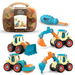 Blue Construction Vehicle Toy DIY Nut Assembly Excavator Set 4 Excavators Idea Gifts Suitable For aged 3 and up. Available at Crazy Sales for $24.99