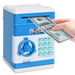 (Blue)Electronic Password Piggy Bank Cash Coin Can Auto Scroll Paper Money Saving Box Toy for 6 7 8 9 10 11 12 Years Old Kids Gifts. Available at Crazy Sales for $19.99