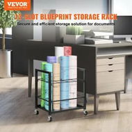 Detailed information about the product Blueprint Storage Rack 12 Slots Mobile Roll File Holder for Architectural