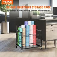 Detailed information about the product Blueprint Storage Rack 20 Slots Mobile Roll File Holder for Architectural