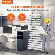 Detailed information about the product Blueprint Storage Rack Vertical Hanging Poster Display Rack 16-Tier