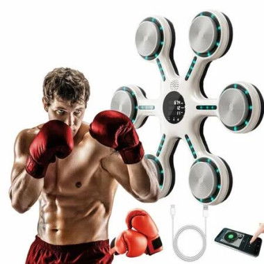 Bluetooth Boxing Machine Smart Music Wall Mounted Training Gear Punching Gloves Fitness Reflex Improvement Home Workout Fun