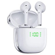 Detailed information about the product Bluetooth Headphones 5.3 Wireless Earbuds 50hrs Playback With Wireless Charging Case & Dual Power Display Waterproof Immersive Stereo Sound With Mic For IOS Android White.