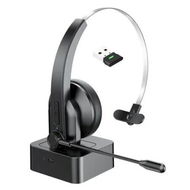 Detailed information about the product Bluetooth Headset with USB Dongle for Computer,Single-Ear Wireless Headset with Noise Cancelling Microphone,Bluetooth V5.4