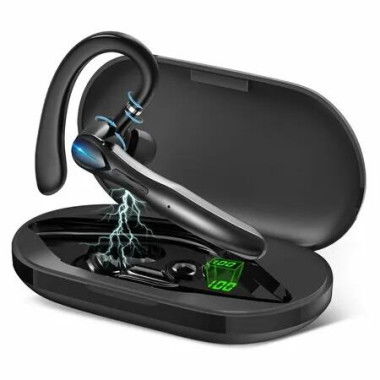 Bluetooth Headset,Wireless Bluetooth Earpiece with 400mAh Charging Case 55 Hours Talking Time Built-in Microphone,V5.1 Hand-Free Headphones