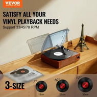 Detailed information about the product Bluetooth Vinyl Record Player 3-Speed Belt Driven Turntable 5W Speakers