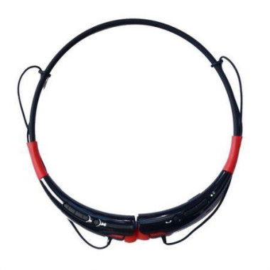 Bluetooth Wireless Handsfree Earphone Stereo Headset For Samsung IPhone LG HTC - Black + Red.