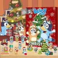 Detailed information about the product Bluey Advent Calendar, 24Pcs Cute Cartoon Puppy Figures Doll Xmas Vacation Stocking Stuffer Gifts