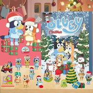 Detailed information about the product Bluey Advent Calendar, 24Pcs Cute Cartoon Puppy Figures Doll Xmas Vacation Stocking Stuffer Gifts