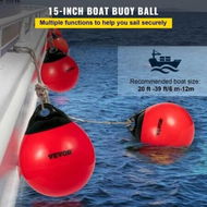 Detailed information about the product Boat Buoy Balls, 15 Diameter Inflatable Heavy-Duty Marine-Grade PVC Marker Buoys, Round Boat Mooring Buoys, Anchoring, Rafting, Marking, Fishing, Red