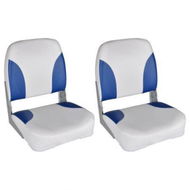 Detailed information about the product Boat Seats 2 Pcs Foldable Backrest With Blue-white Pillow 41x36x48 Cm