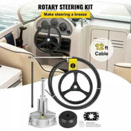 Detailed information about the product Boat Steering Cable 12' Outboard Steering Cable 12 Feet Mechanical Rotary Steering Kit with 13 Inch Wheel for Boat Steering System