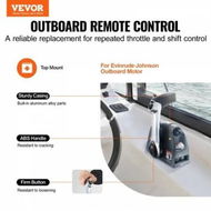 Detailed information about the product Boat Throttle Control, 5006186 Top-Mounted Outboard Remote Control Box for Evinrude Johnson, Marine Throttle Control Box with Power Trim Switch and Lanyard