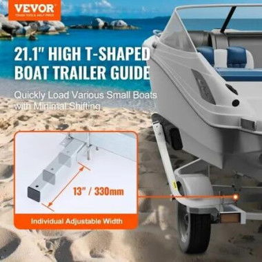 Boat Trailer Guide, 0.7M Adjustable Design Short Bunk Guide-Ons, 2PCS Rustproof Galvanized Steel Trailer Guide Poles, Heavy Duty Roller Guide Design, for Ski Boat, Fishing Boat or Sailboat Trail