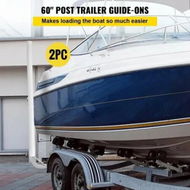 Detailed information about the product Boat Trailer Guide-on, 60', 2PCS Steel Trailer Post Guide ons, with White PVC Tube Covers, Complete Mounting Accessories Included, for Ski Boat, Fishing Boat or Sailboat Trailer