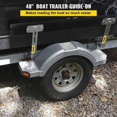 Boat Trailer Guide-ons, 1219 mm, 2 PCS Rustproof Steel Trailer Guide ons, Trailer Guides with Carpet-Padded Boards, Mounting Parts Included, for Ski Boat, Fishing Boat or Sailboat Trailer