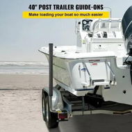 Detailed information about the product Boat Trailer Guide-ons, 40', 2PCS Rustproof Galvanized Steel Trailer Guide ons, Trailer Guides with Black PVC Pipes, Mounting Parts Included, for Ski Boat, Fishing Boat or Sailboat Trailer