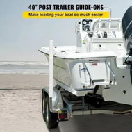 Detailed information about the product Boat Trailer Guide-ons, 40', 2PCS Steel Trailer Post Guide on, Trailer Guides with PVC Pipes, Mounting Hardware Included, for Ski Boat, Fishing Boat or Sailboat Trailer, White