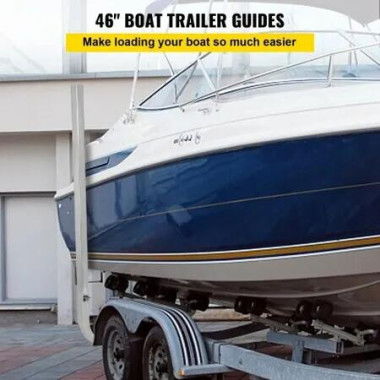 Boat Trailer Guide-ons,116.84cm,One Pair Aluminum Trailer Guide ons, Rust-Resistant Trailer Guides with Adjustable Width, Mounting Parts Included, for Ski Boat, Fishing Boat or Sailboat Trailer