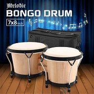 Detailed information about the product Bongo Kids Adults Hand Drum Set Leather Drumhead Tuneable Percussion Instruments