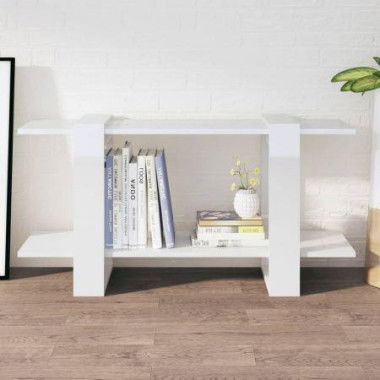 Book Cabinet High Gloss White 100x30x51 Cm Engineered Wood