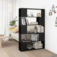 Detailed information about the product Book Cabinet Room Divider Black 100x24x155 Cm Engineered Wood