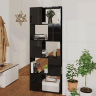 Detailed information about the product Book Cabinet Room Divider High Gloss Black 60x24x155 Cm