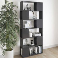 Detailed information about the product Book Cabinet Room Divider High Gloss Grey 80x24x186 Cm Engineered Wood