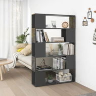 Detailed information about the product Book Cabinet Room Divider High Gloss Grey Engineered Wood